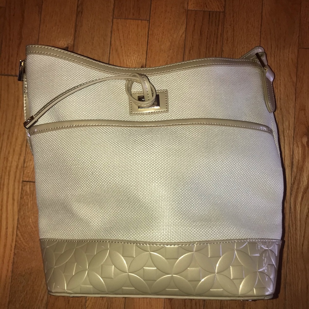 Spartina 449 Cream & Gold Bucket Tote